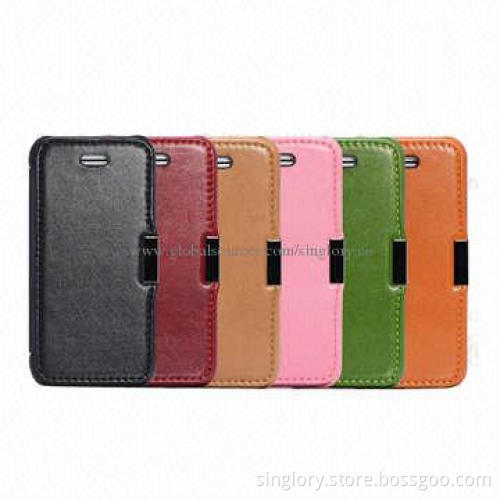 Brand New PU Leather Flip Heat Setting Cases for iPhone 5S, Various Colors Available